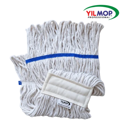 Yılmop YM-201 Dar Islak Mop Ekonomik 350 gr, üzerinde 350 gr etiketi bulunan açık renk iplikli mop