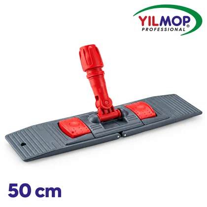 Yılmop YM-168 Nemli Mop Paleti 50 cm, kırmızı bağlantılı gri katlanır palet