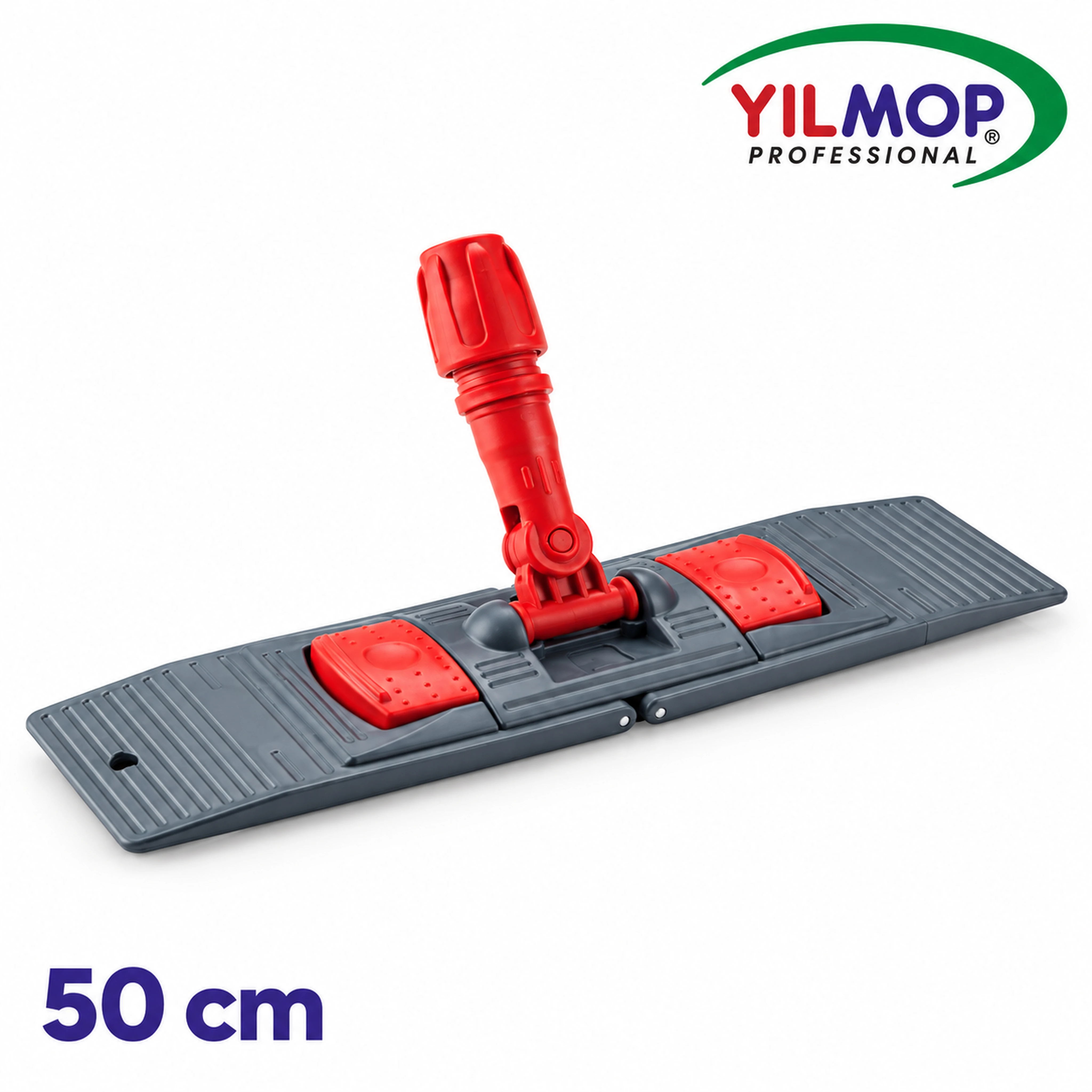 Yılmop YM-168 Nemli Mop Paleti 50 cm, kırmızı bağlantılı gri katlanır palet